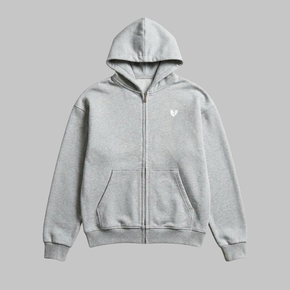 zip hoodie heather grey