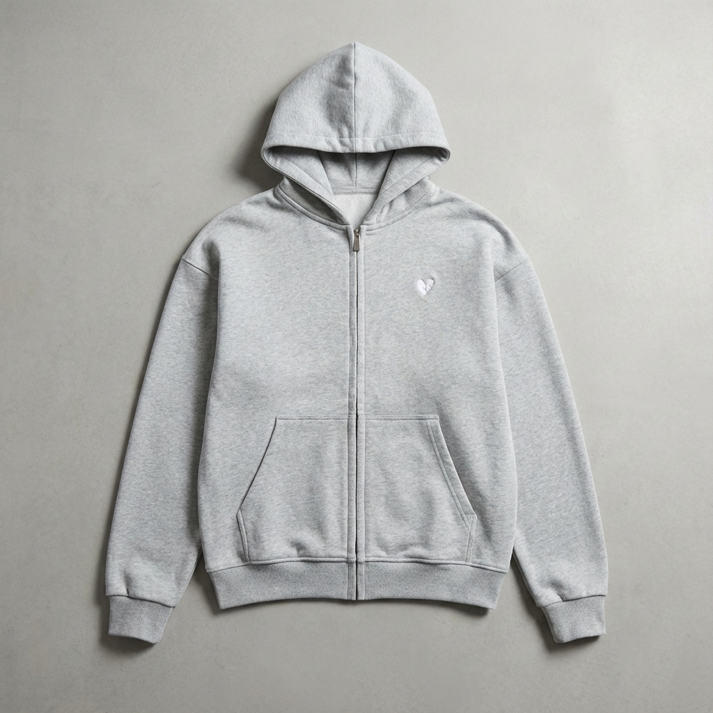 zip hoodie heather grey