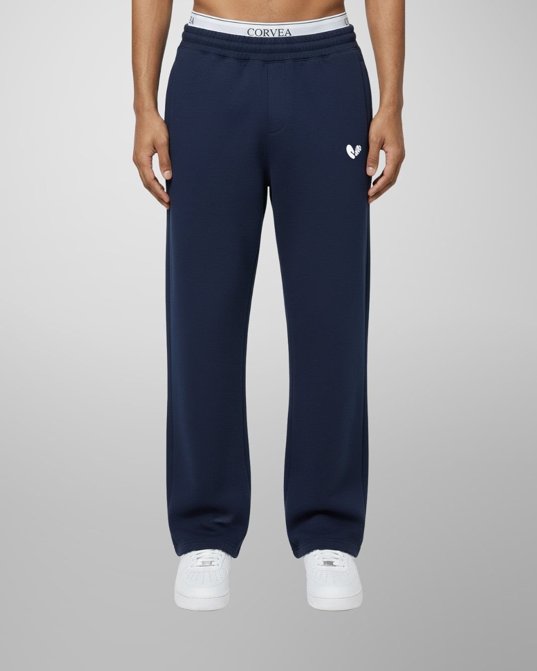 open leg jogger navy
