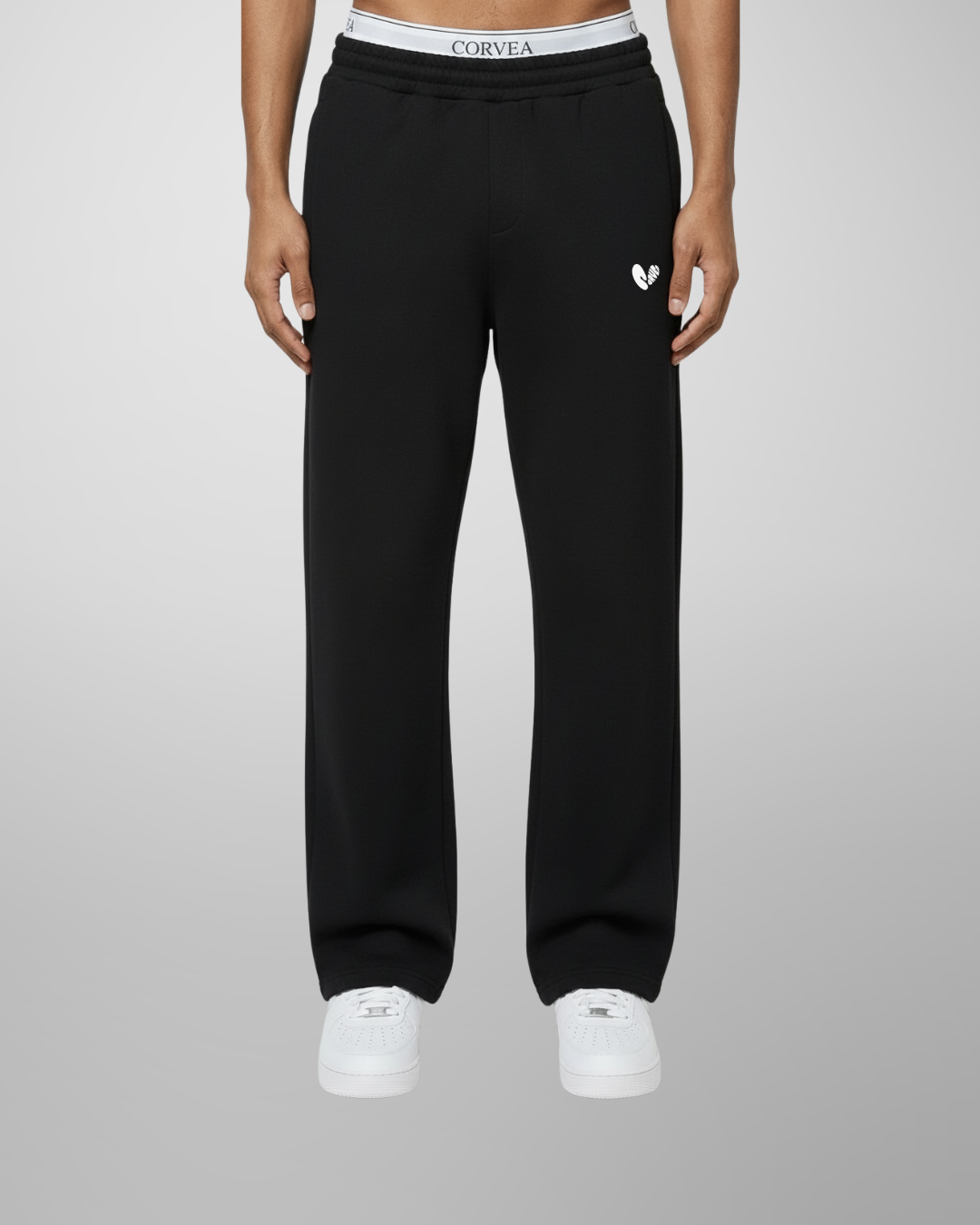 open leg jogger black