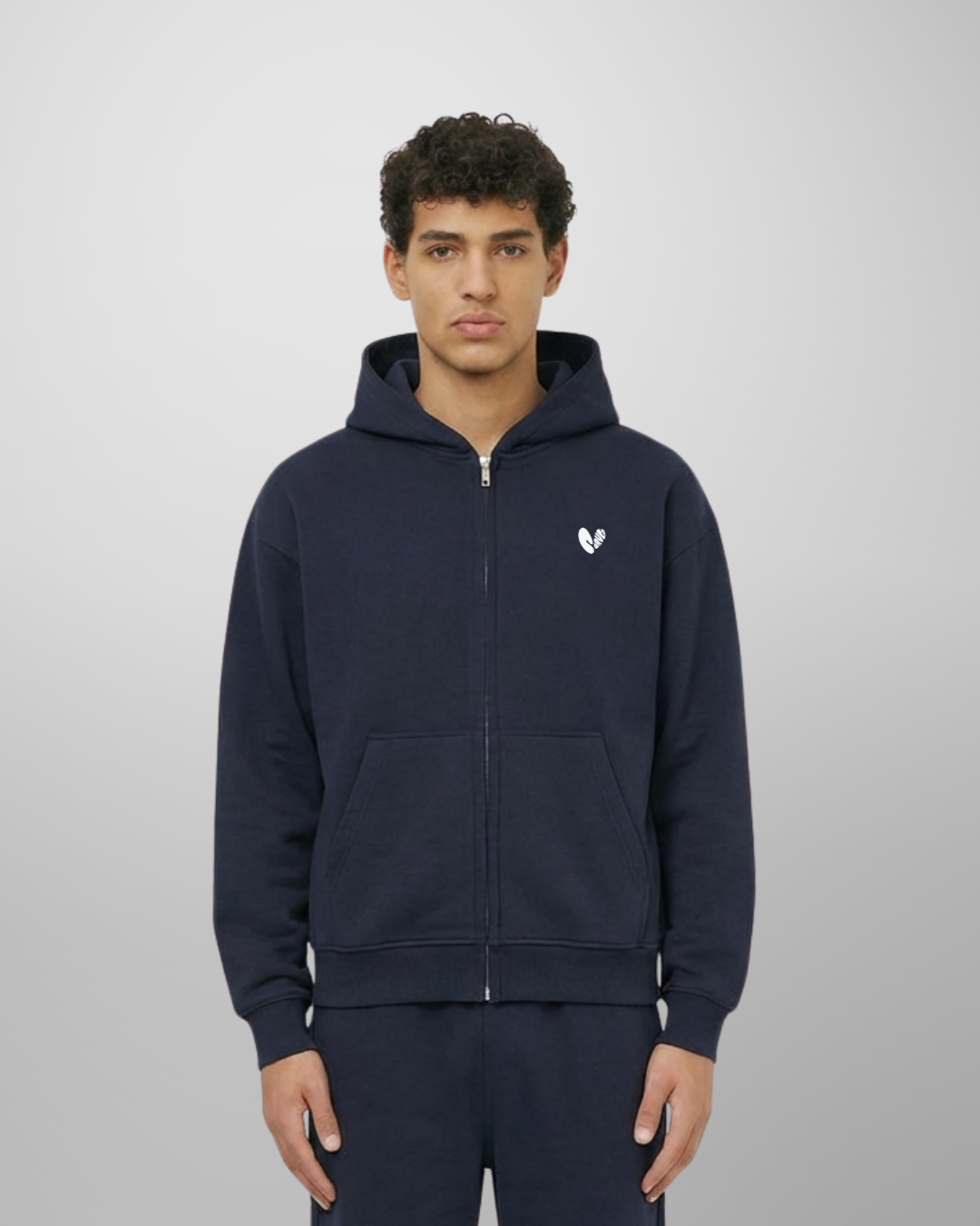 zip hoodie navy