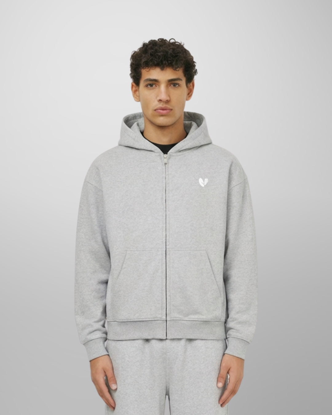 zip hoodie heather grey