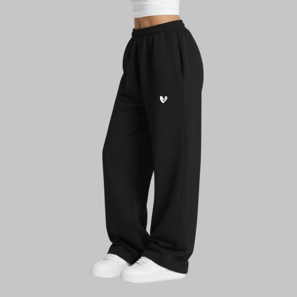 open leg jogger black