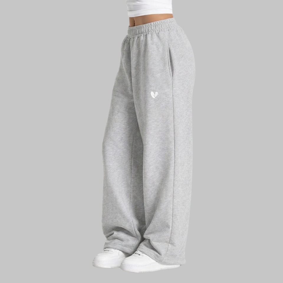 open leg jogger heather grey